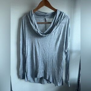LANSTON GRAY and White long cowl neck Top.